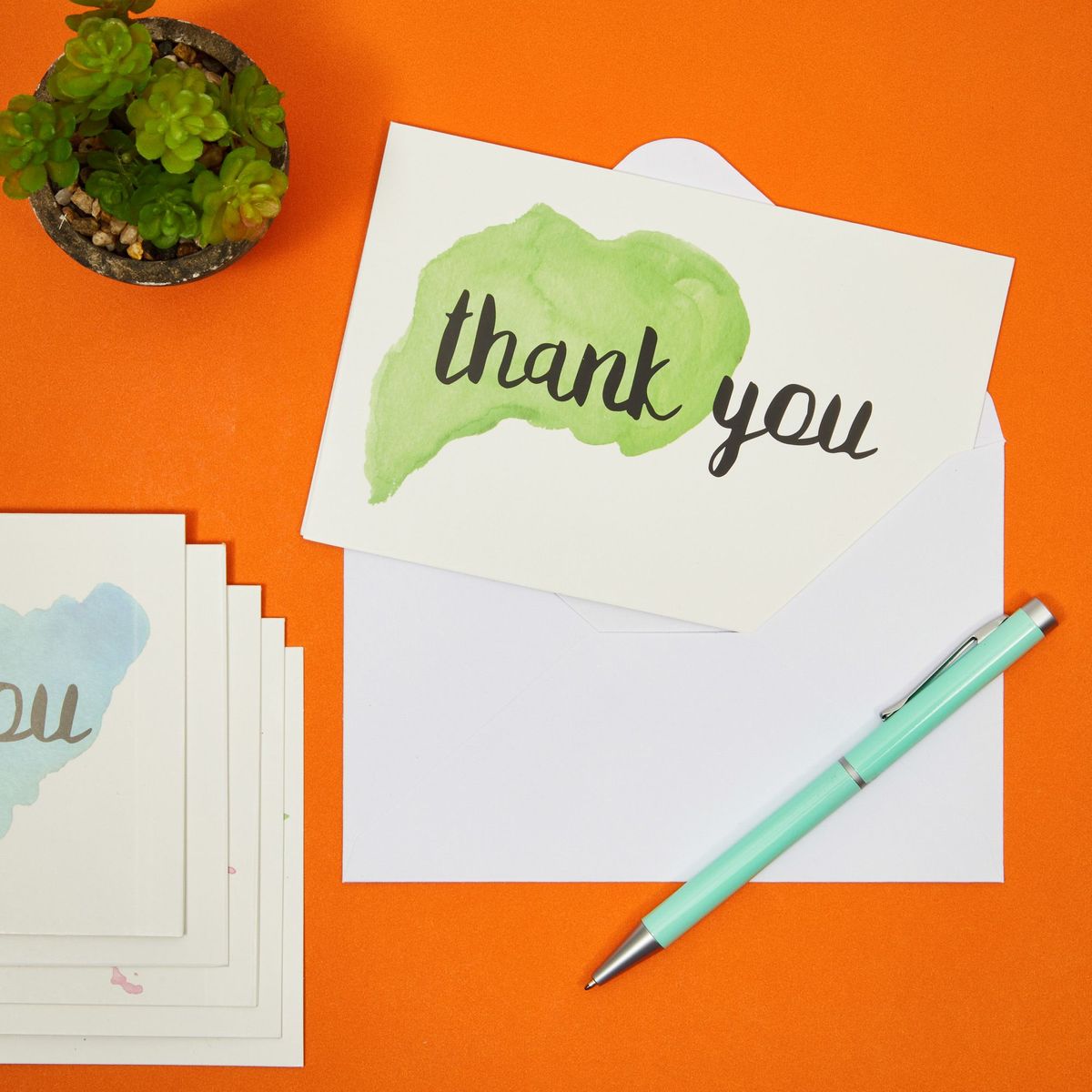 Blank Thank You Cards with Envelopes, 6 Watercolor Designs (4x6 In, 48 Pack)