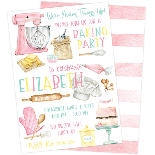 Baking Party Birthday Invitation