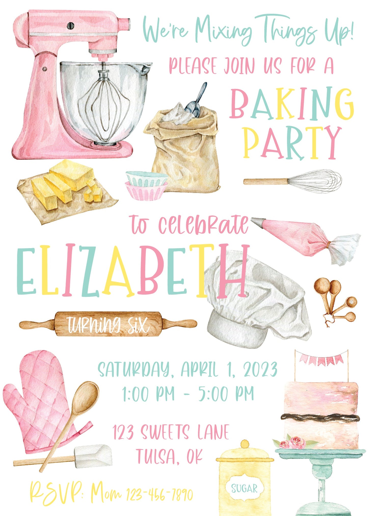 Baking Party Birthday Invitation