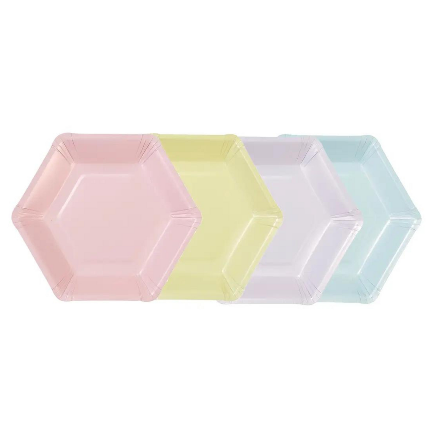 Pastel Hexagonal Dinner Plates 8ct