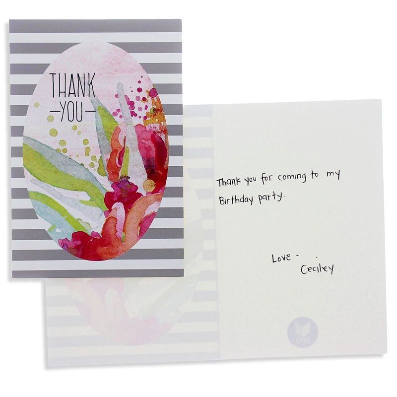 Blank Thank You Cards and Envelopes, Cute Watercolor Greeting Cards (4 x 6 In, 48 Pack)