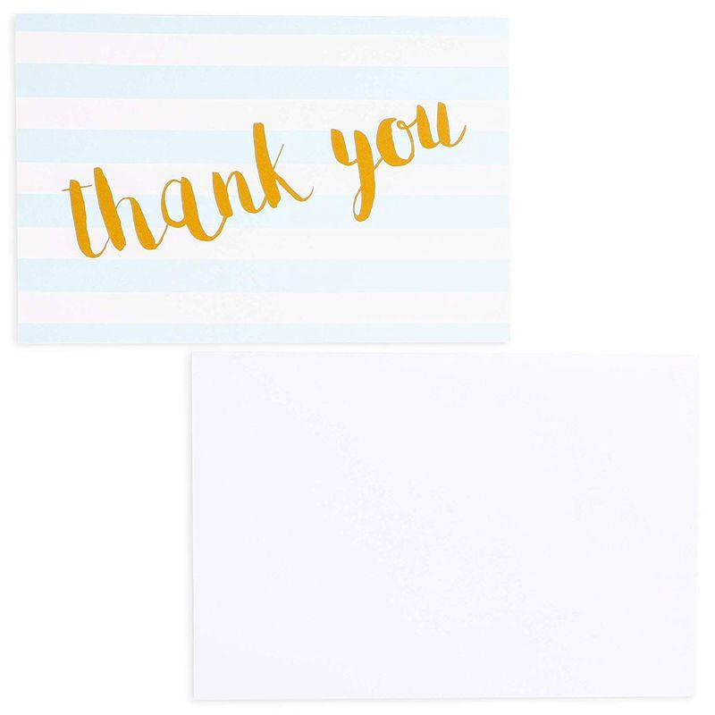 Blank Thank You Cards with White Envelopes, Striped Design (4 x 6 In, 12 Pack)