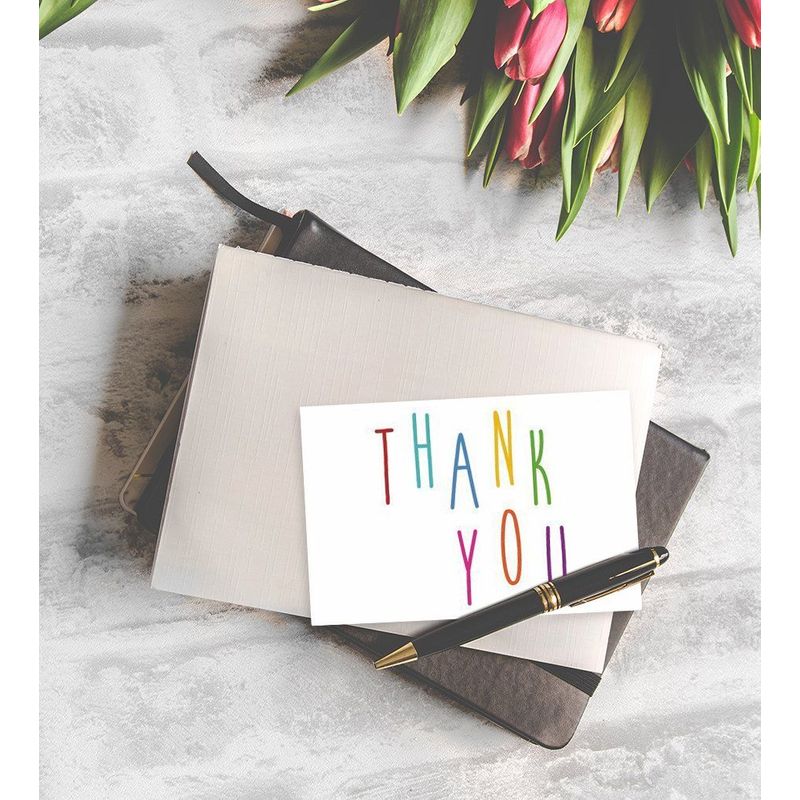 Blank Thank You Cards with White Envelopes, 6 Colorful Designs (4 x 6 In, 48 Pack)