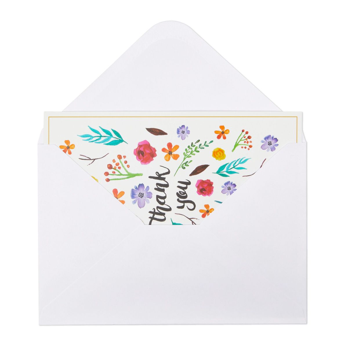 Assorted Floral Thank You Blank Cards with Envelopes (4x6 In, 48 Pack)