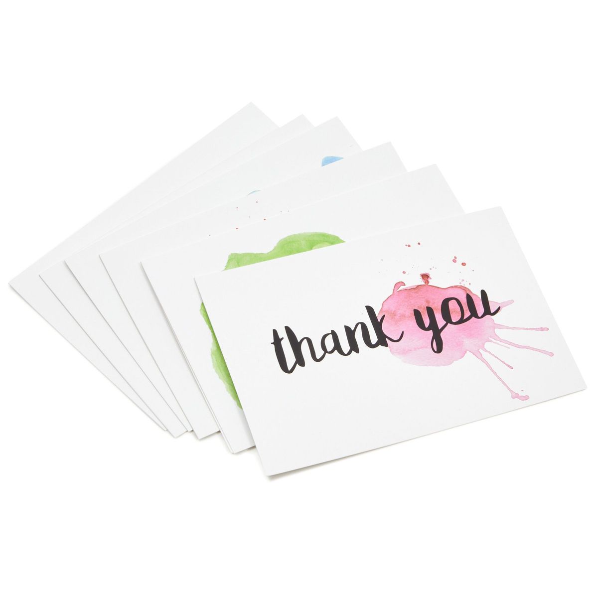 Blank Thank You Cards with Envelopes, 6 Watercolor Designs (4x6 In, 48 Pack)