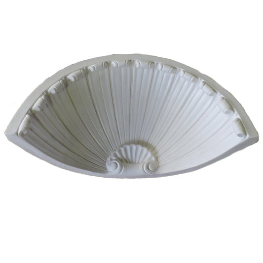 19-1/2" (W) x 9-7/16" (H) x 9-1/8" (Depth) - Colonial Shell Niche Cap - [Plaster Material]