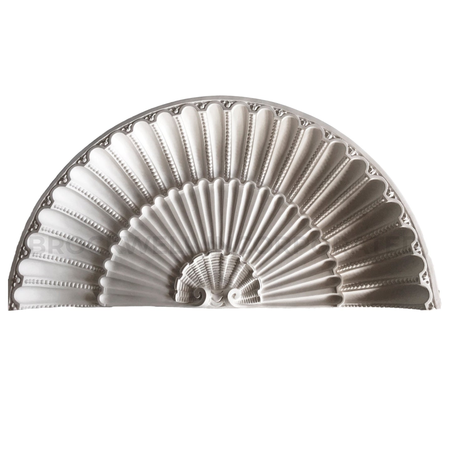 26-1/2" (W) x 12-3/4" (H) x 12-1/4" (Depth) - Classic Style Shell Niche Cap - [Plaster Material]