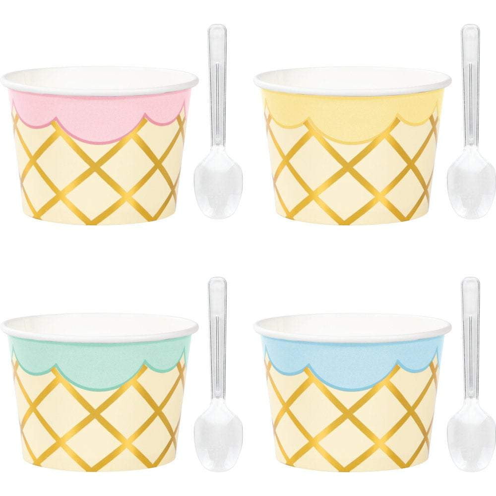 Ice Cream Cups with Spoons 8ct