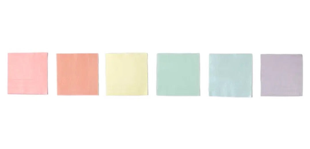 Pastel Multicolored Lunch Napkins 16ct