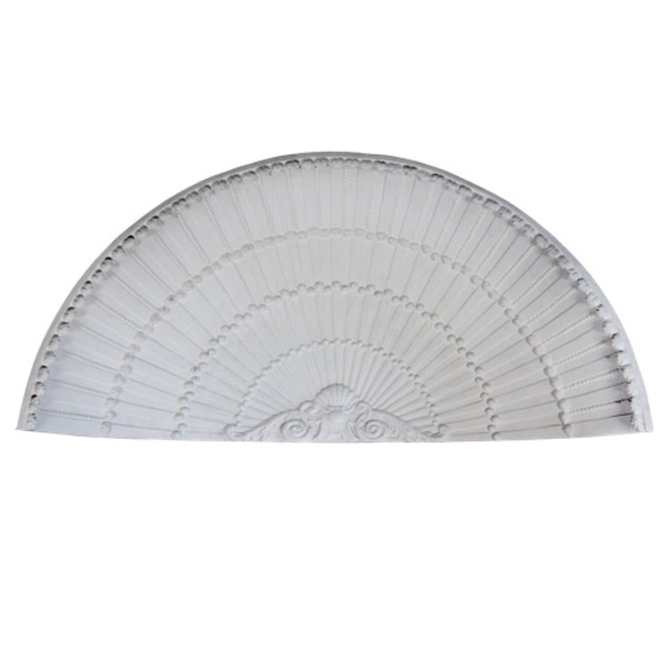 34" (W) x 13-7/8" (H) x 14-1/4" (Depth) - Shell Niche Cap - French Renaissance Style - [Plaster Material]